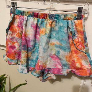 Tie Dye Ruffle Shorts